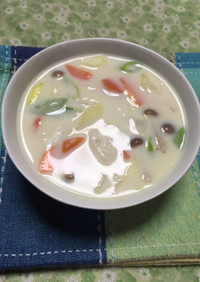 野菜と牛乳の簡単スープ