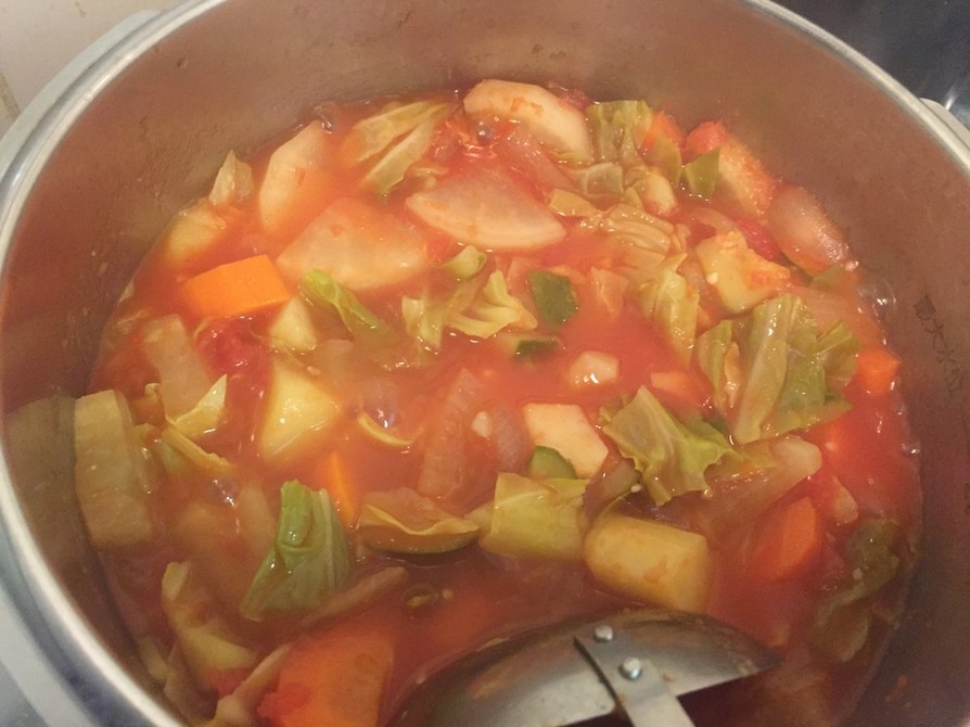 野菜のみ トマトスープ 煮込むだけ 簡単の画像