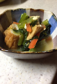 小松菜と厚揚げの うどんスープ煮