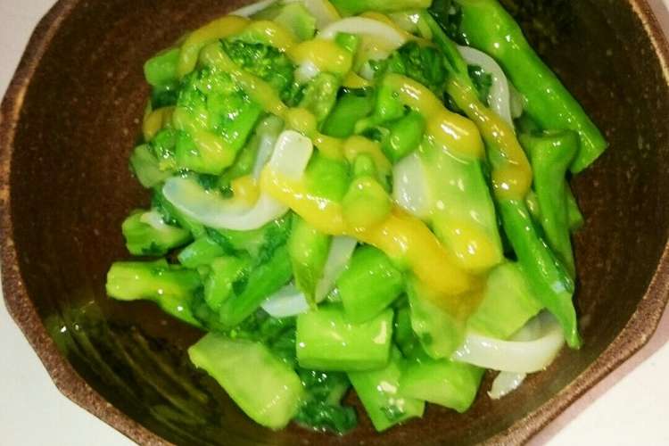 菜の花といかのからし酢味噌和え レシピ 作り方 By Y Sキッチン クックパッド 簡単おいしいみんなのレシピが370万品