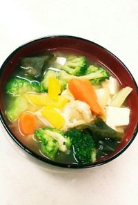 コストコ冷凍温野菜のお味噌汁