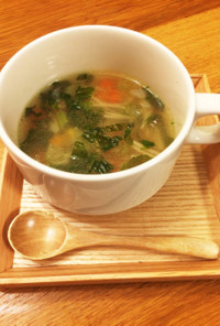 セロリの葉と茎で野菜スープ