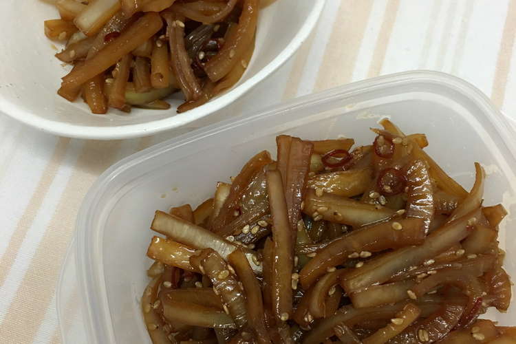 常備菜 大根の皮でしっかり味のきんぴら レシピ 作り方 By Tkenomama クックパッド 簡単おいしいみんなのレシピが357万品