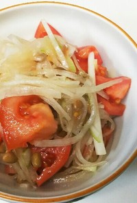 [簡単]さっぱり大根とトマトの納豆サラダ