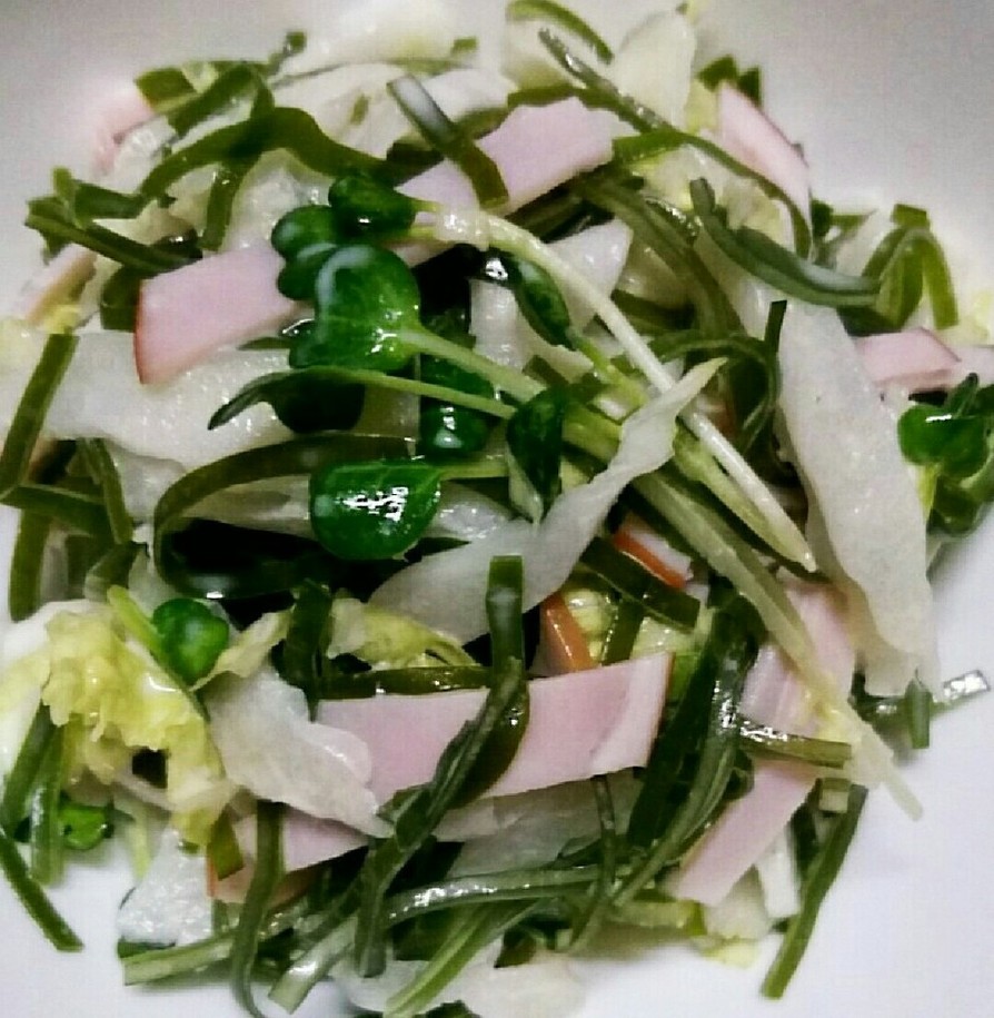☆白菜 切り昆布  ハム サラダの画像