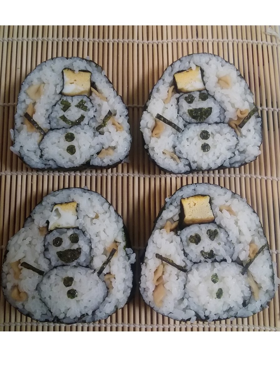 水口かんぴょうで！雪だるま 飾り巻き寿司の画像