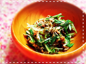 電子レンジdeとろろー♡ツナ水菜