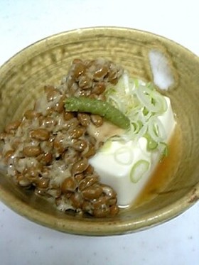 私の定番!納豆豆腐のわさび風味