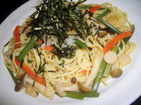 山菜&しめじの和風パスタ
