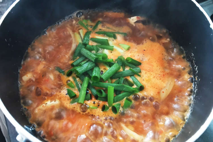 韓国料理 鯖缶で鯖チゲ レシピ 作り方 By 1ntere5t クックパッド 簡単おいしいみんなのレシピが357万品