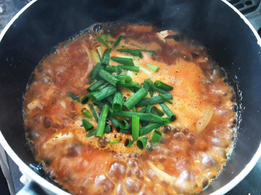 [韓国料理]鯖缶で鯖チゲの画像