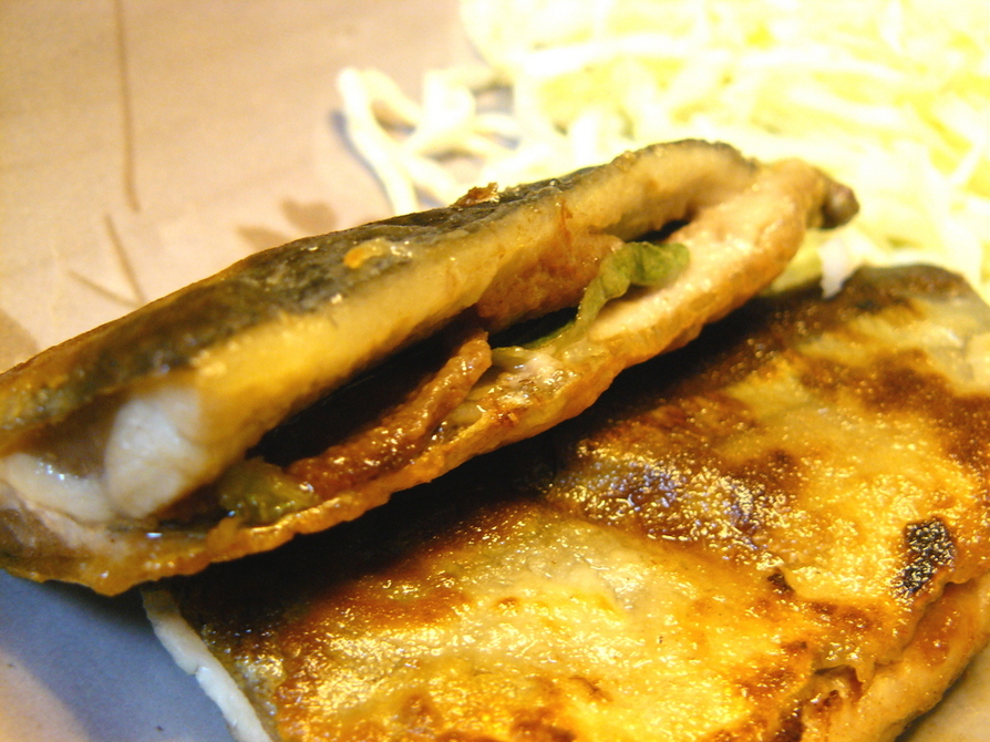 酢っぱ美味い☆秋刀魚の梅しそはさみ焼きの画像