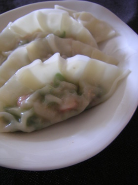 青梗菜と海老の水餃子
