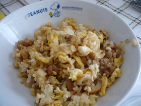 シラタキでヘルシー納豆柚子胡椒チャーハン
