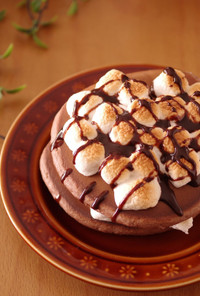 簡単☆焼きマシュマロのココアホットケーキ