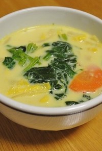白菜の豆乳カレースープ