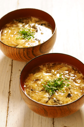 糸寒天の中華風スープ