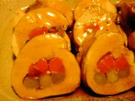 鶏肉の野菜ナンデモ巻き。
