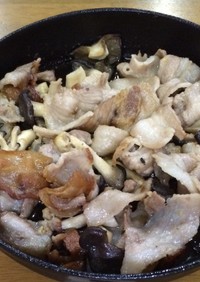 プレミアム平茸とバラ肉炒め