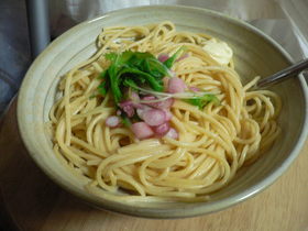 水菜・ラディッシュのパスタサラダ
