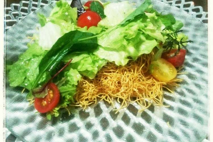パリパリ麺で皿うどん風 サラダ レシピ 作り方 By 缶チュー クックパッド