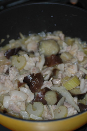 茄子と豚肉とクスクス