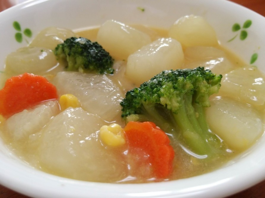 簡単☆カップスープの素de大根コンポタ煮の画像