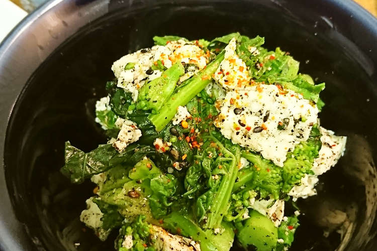 菜の花とほうれん草の豆腐胡麻和え レシピ 作り方 By 赤紫芋介 クックパッド 簡単おいしいみんなのレシピが368万品