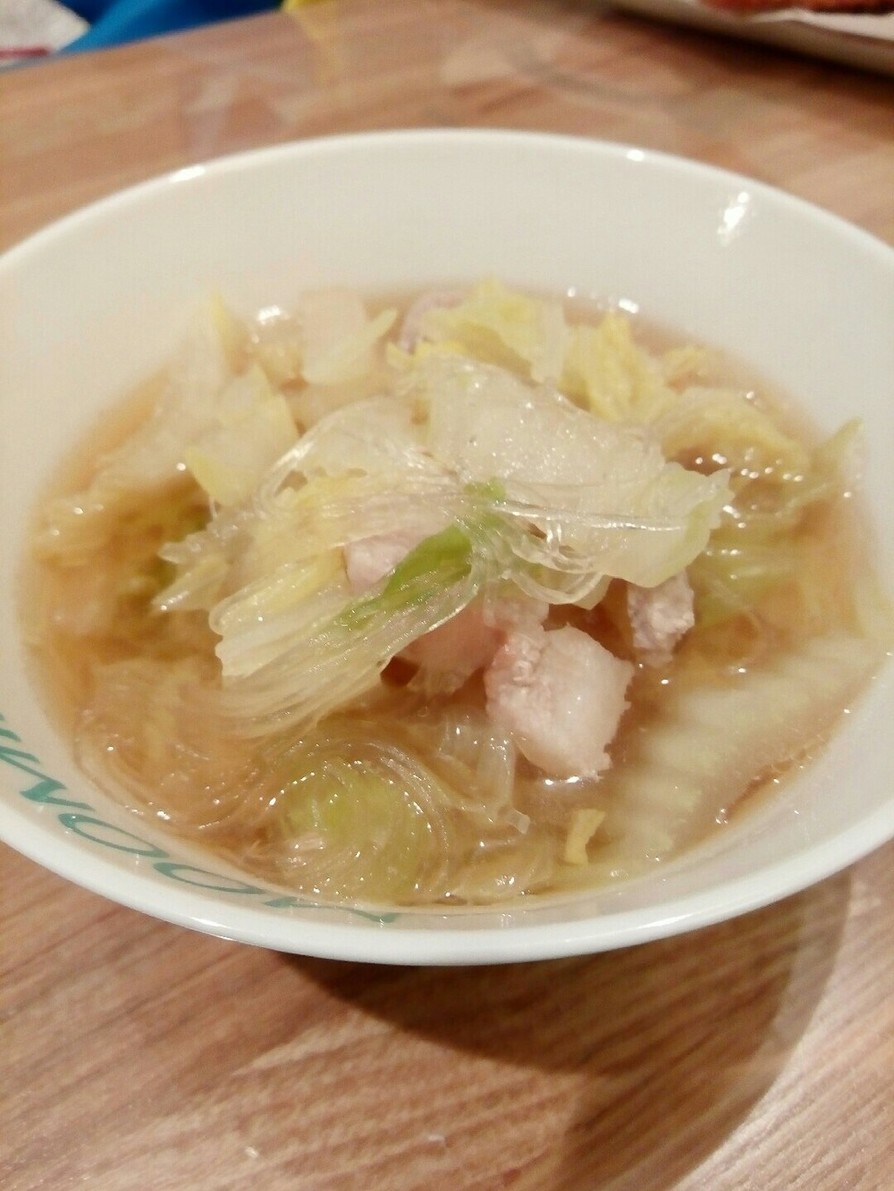 満腹☆白菜と豚バラの春雨スープ(鍋)の画像