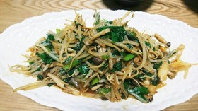 【時短】もやしとにらの焼きそば風炒め♪