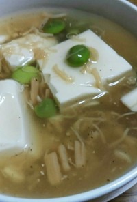 ほんわか♬ホタテ貝柱と豆腐の餡掛けスープ