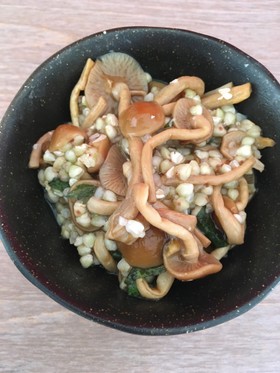 蕎麦の実 なめこ和え