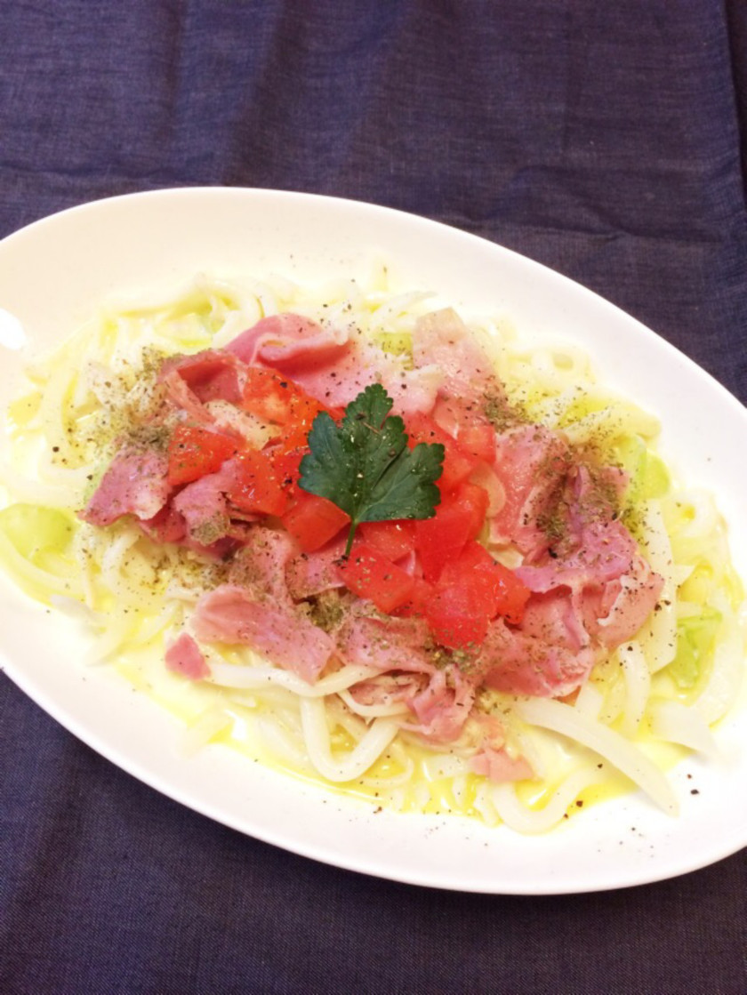 生ハムのあったかクリームうどん♪ by ★空耳ママ〜★ 【クックパッド】 簡単おいしいみんなのレシピが352万品