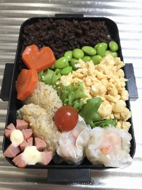 お弁当114★20170120三色丼