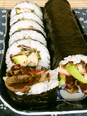 節分の恵方巻に♪アボカドとツナのサラダ巻