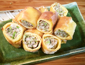 冷めても美味しい、薄焼き卵の春巻き