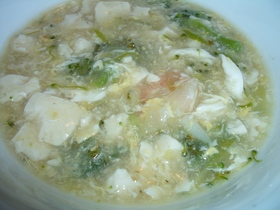 エビと豆腐のふわふわ塩炒め
