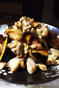 鶏肉と野菜のニンニク炒め