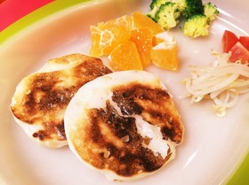 ヨーグルト香る米粉と冷やご飯でパンケーキ