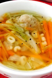 ABCマカロニ入り＊肉団子野菜スープ
