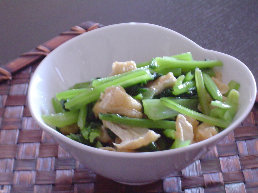 簡単副菜：小松菜と油あげの炒め物の画像