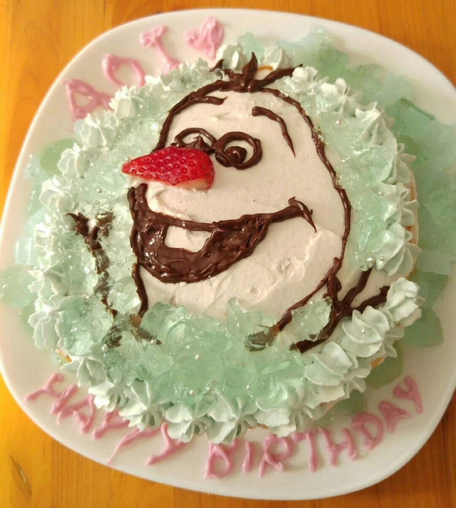 オラフのケーキの画像