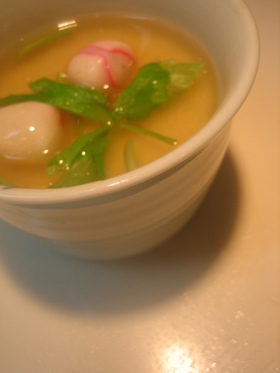 寒天でつるりんっ 豆乳茶わん蒸し