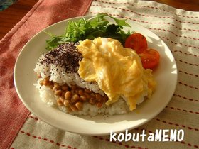 簡単朝ご飯!納豆サンドごはん