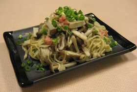 パスタ風きのことたらこの焼きそば