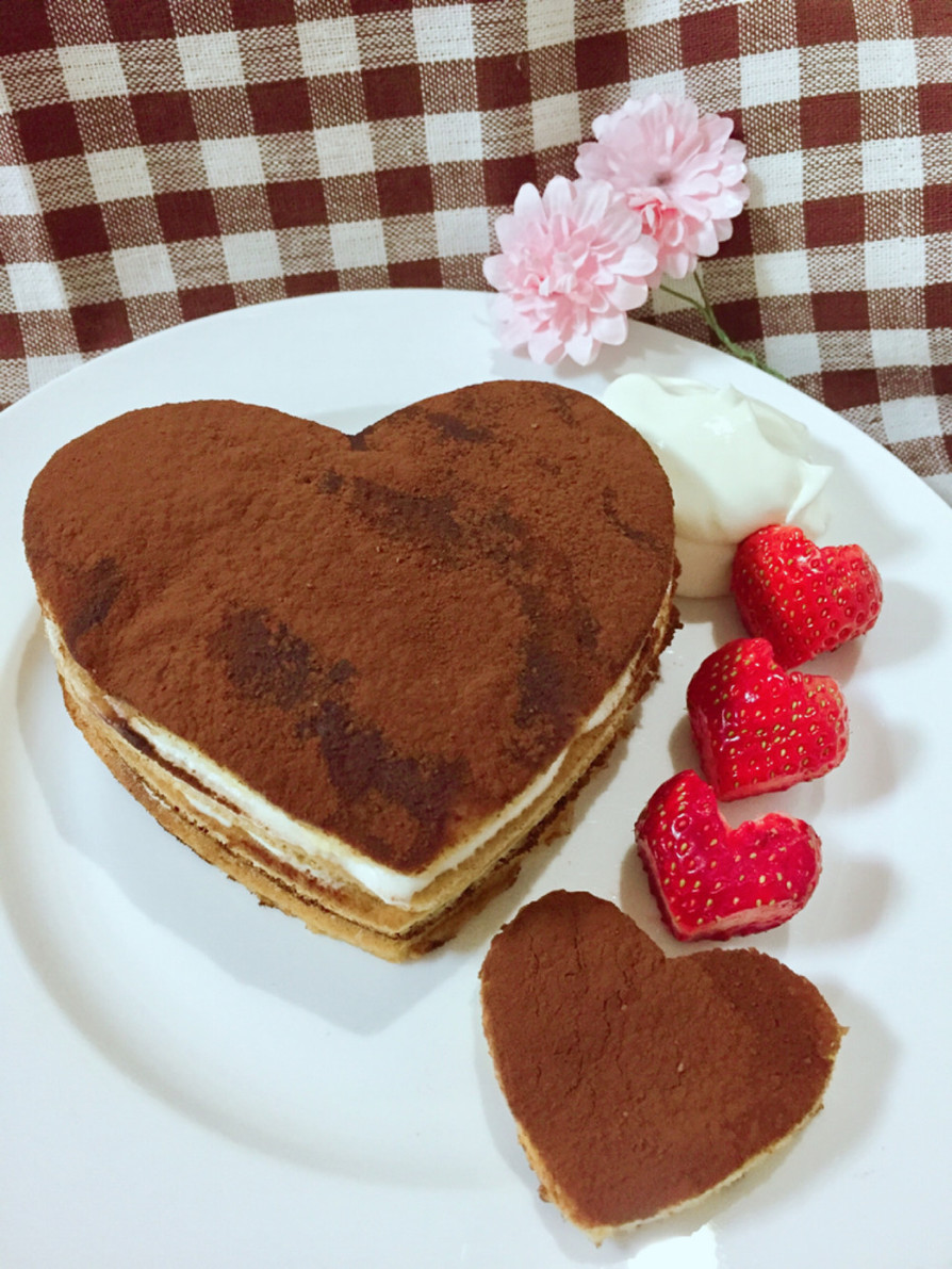 バレンタイン♡ハートティラミスパンケーキの画像