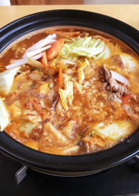 キムチ納豆味噌鍋