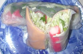 チーズ&ハム&カニカマ入り生春巻き