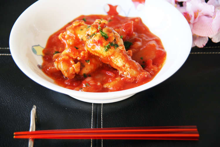 簡単 手羽元と玉ねぎのトマト煮 レシピ 作り方 By 千尋 クックパッド 簡単おいしいみんなのレシピが360万品