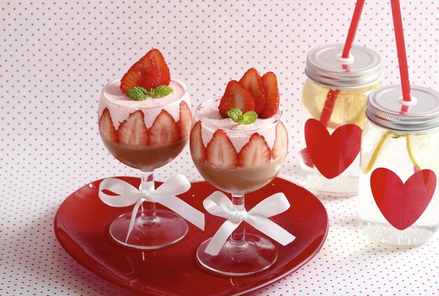 バレンタインに♡チョコとイチゴのムース♡の画像